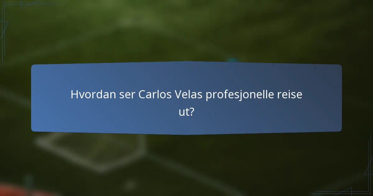 Hvordan ser Carlos Velas profesjonelle reise ut?